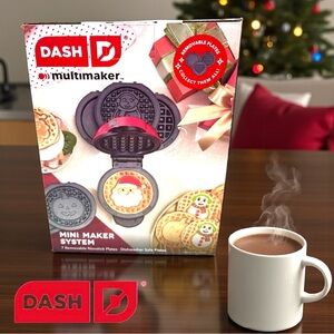 DASH Mini Waffle Maker Multimaker System - Holiday Edition NIB